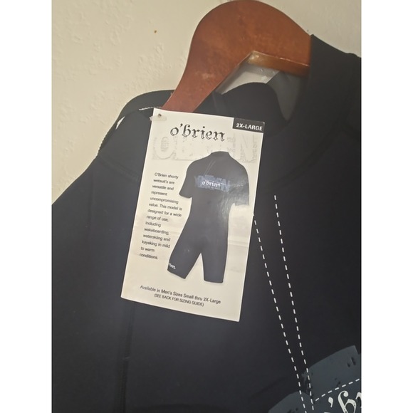 O'Brien Shorty Wetsuit Men's XXL Black Neoprene Short Sleeve Surf Diving Swim - Picture 5 of 14